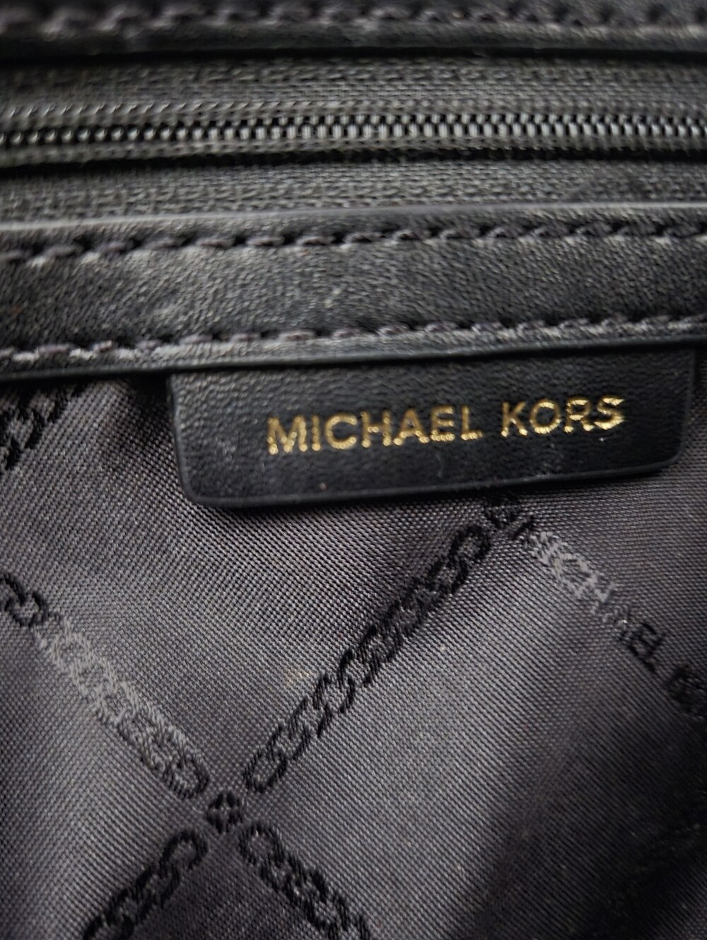 Michael Kors Brown Logo Crossbody with Black and Cream Center Stripe - Picture 7 of 7
